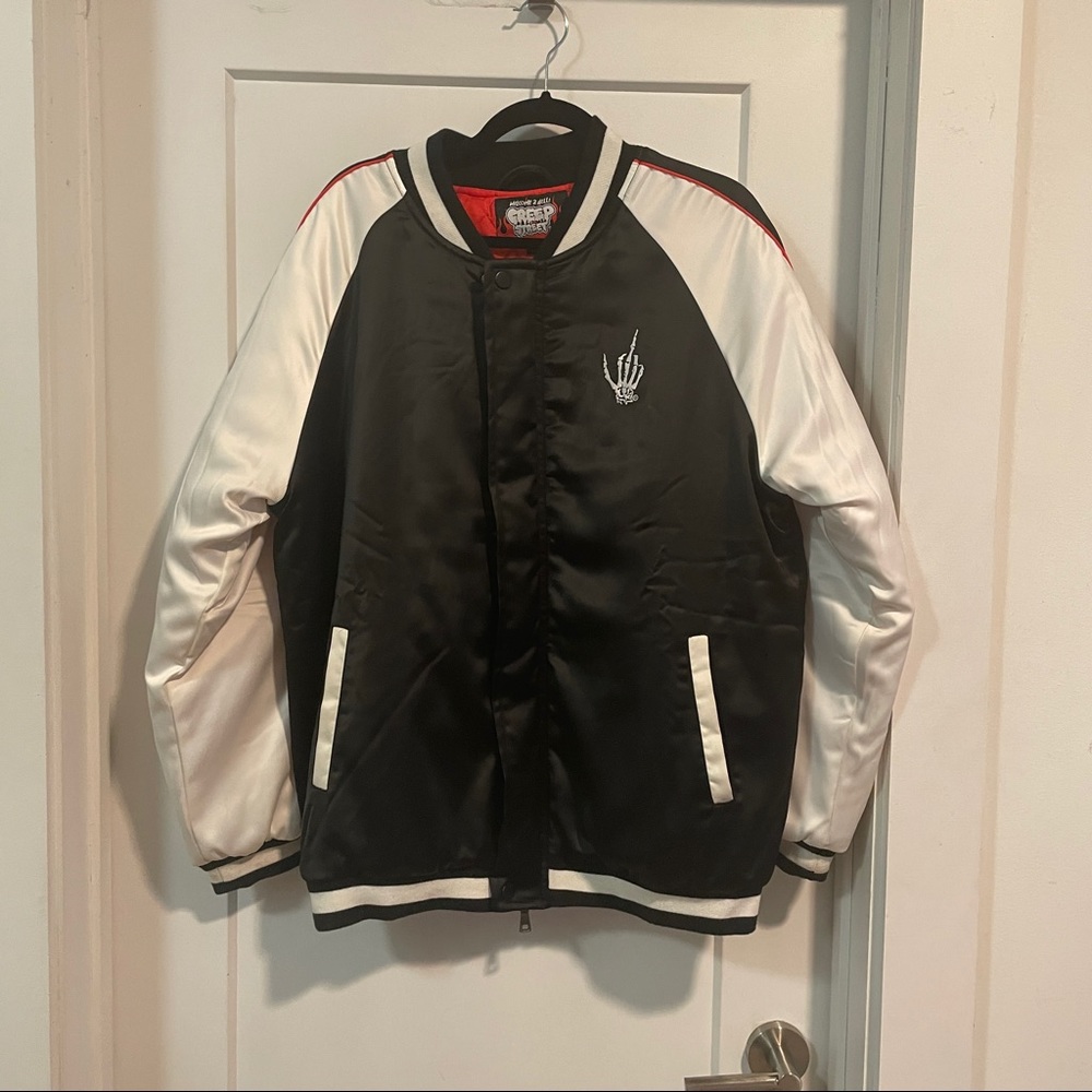 Creep Street Satin Bomber Jacket L